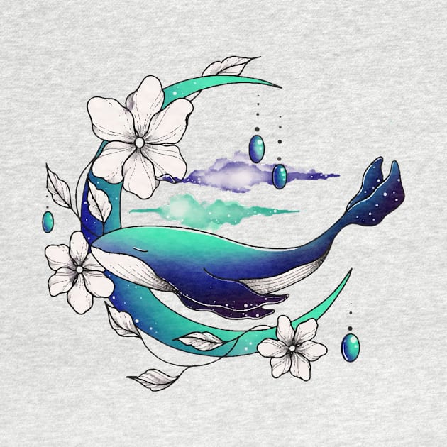 Watercolor Whale by greeny.mira